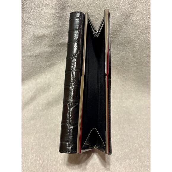 Jones New York Black Italian Leather Croc Print Wallet Never Used - Picture 2 of 10